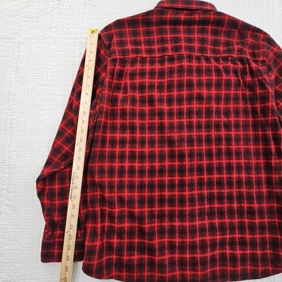 Coleman Midweight Flannel Shirt Men's XXL Red Black Plaid EUC LN Long Sleeves - Picture 12 of 15
